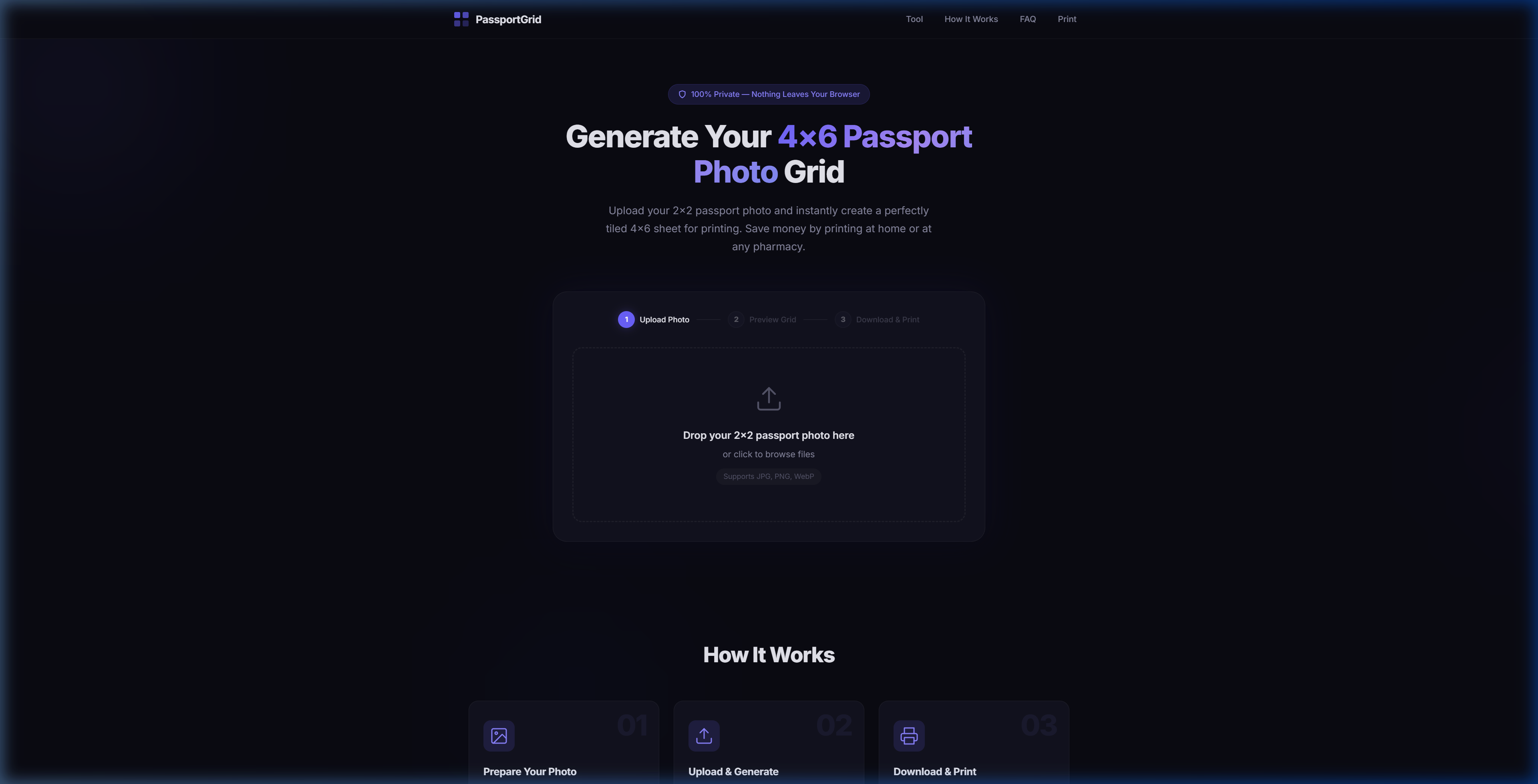 Passport Photo Grid Preview