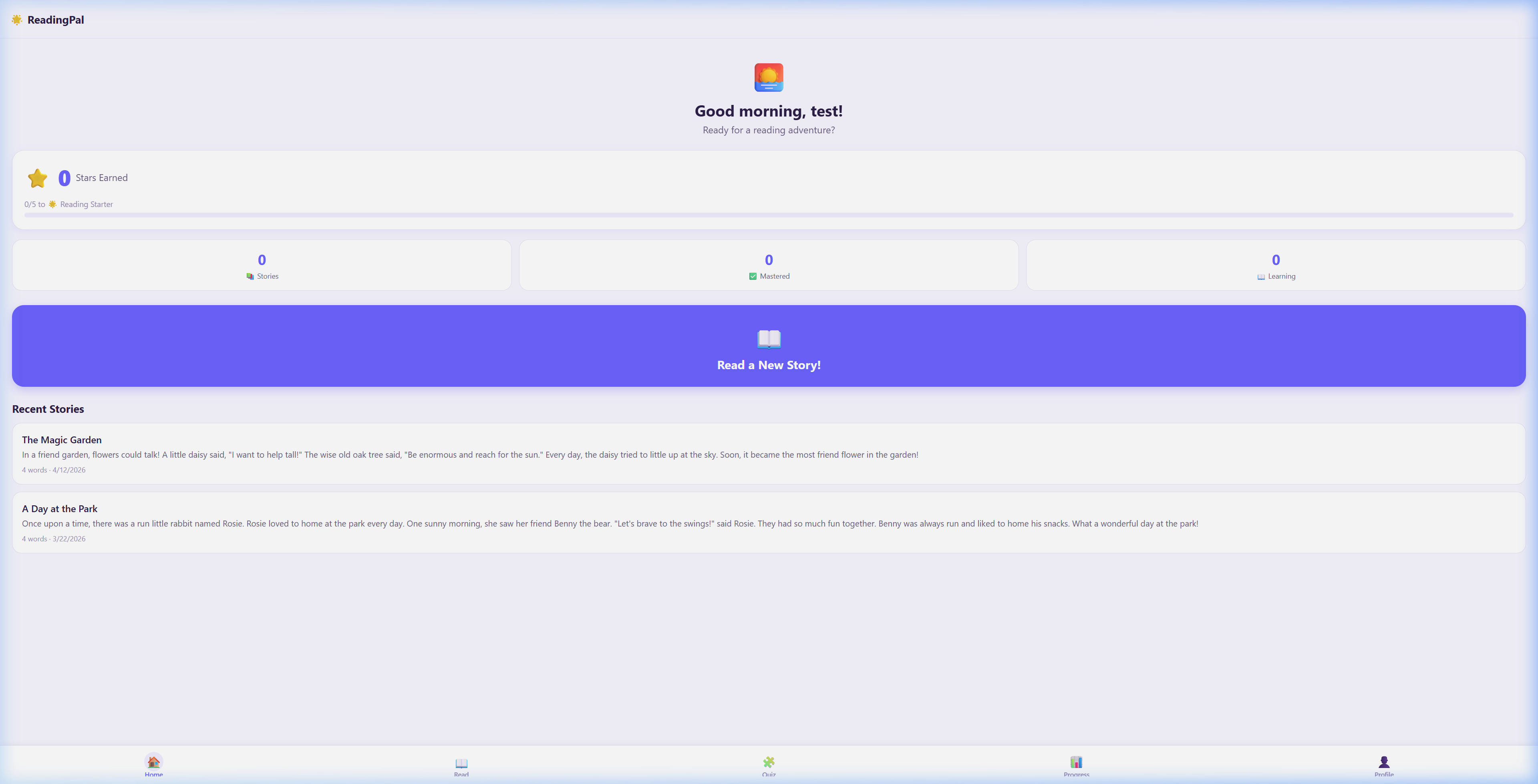 ReadingPal Application Preview